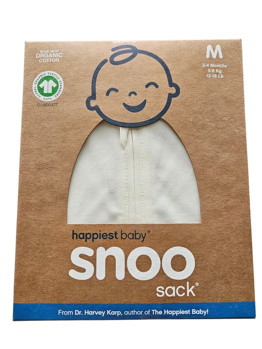 Happiest Baby SNOO Sleep Sack Organic Bundle Swaddle Wrap Medium 2-4 Mo 12-18 Lb